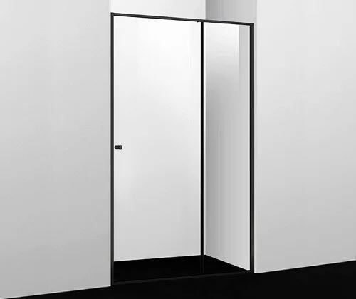 Душевая дверь в нишу Wasserkraft Dill 61S05 120 см, профиль матовый черный, стекло прозрачное Sancos — официальный сайт