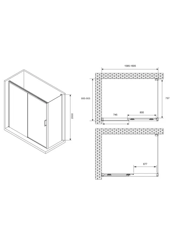 Душевой уголок Abber Komfort AG93160B-S92B 160х90 см, профиль матовый черный, стекло прозрачное Sancos — официальный сайт