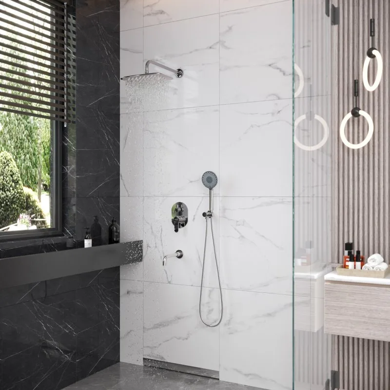 Душевой комплект Berges Ventas 3O 073009, С ВНУТРЕННЕЙ ЧАСТЬЮ, хром Sancos — официальный сайт