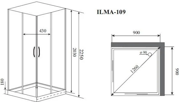 Душевая кабина Timo Premium ILMA 109 Sancos — официальный сайт