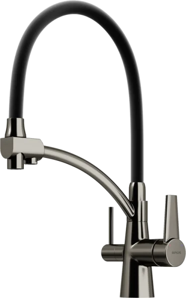 Смеситель для кухни Sancos Eri SC4001GG с гибким изливом, вороненая сталь