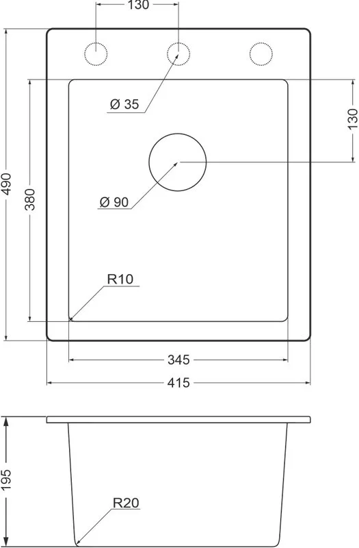 Мойка кухонная Emar Quartz EMQ-1415.Q Алмаз Sancos — официальный сайт