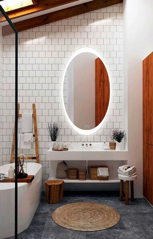 Зеркало Art&Max Ovale 57х77 с подсветкой Sancos — официальный сайт