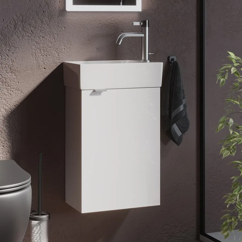 Тумба с раковиной Sancos Mini 35 R подвесная, белый глянец Sancos — официальный сайт