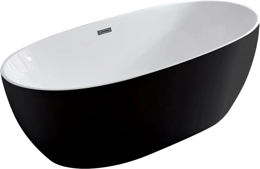 Акриловая ванна Vincea VBT-405-1700MB 170x80 см, отдельностоящая, черно-белая, овальная, на ножках,  Sancos — официальный сайт