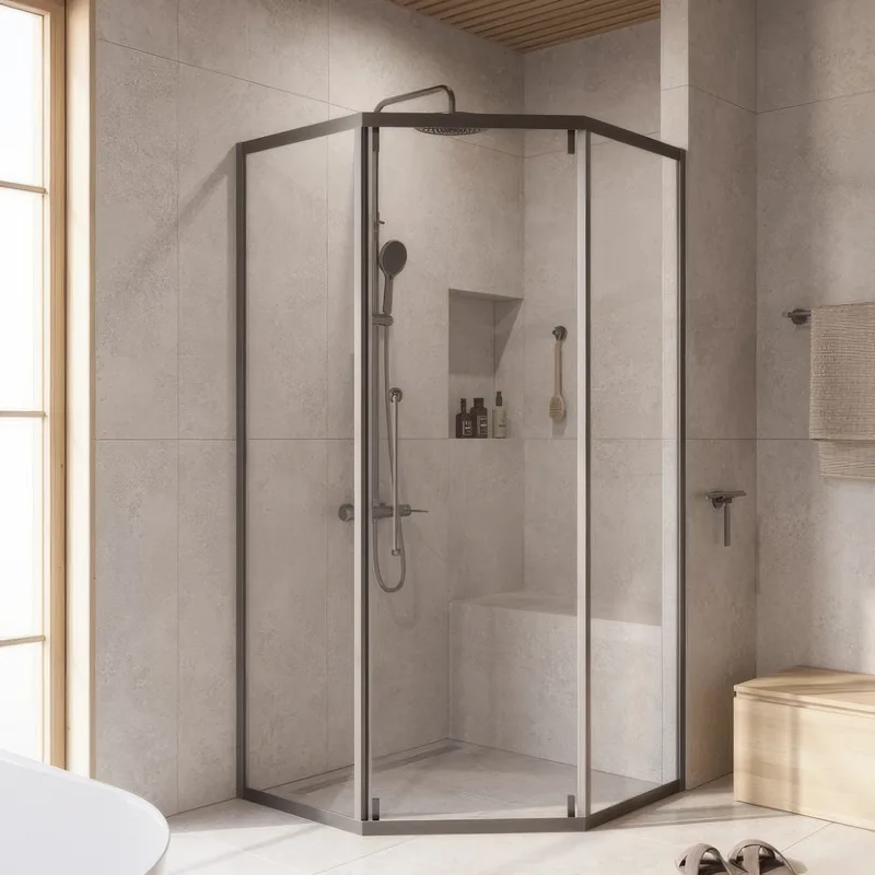 Душевой уголок Cezares Relax RELAX-304-P-1-100-C-GM 100x100, профиль оружейная сталь Sancos — официальный сайт