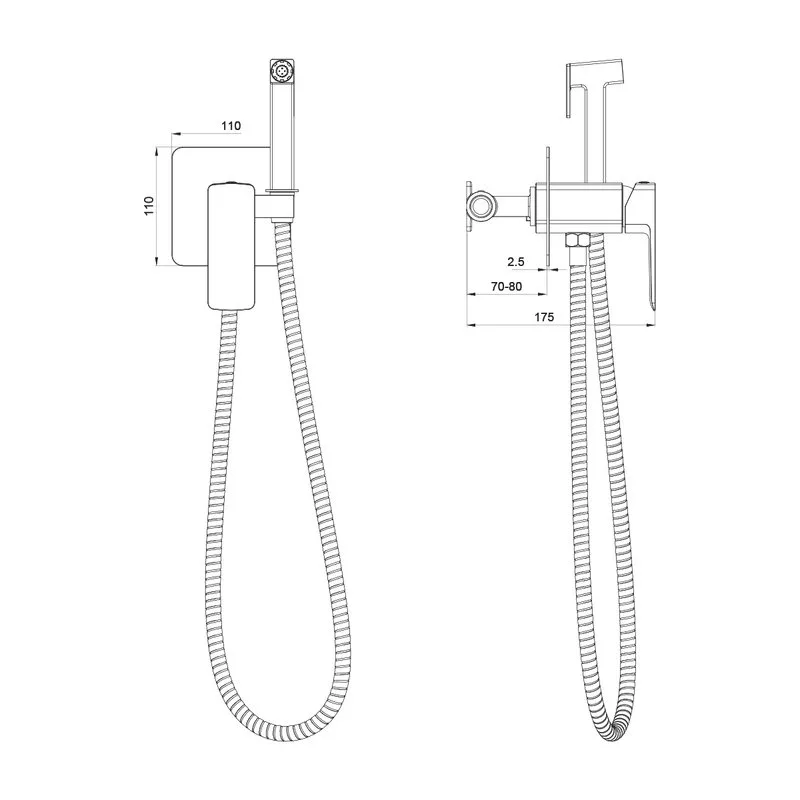 Гигиенический душ Oliveeka D OL-829003-CR С ВНУТРЕННЕЙ ЧАСТЬЮ, хром Sancos — официальный сайт