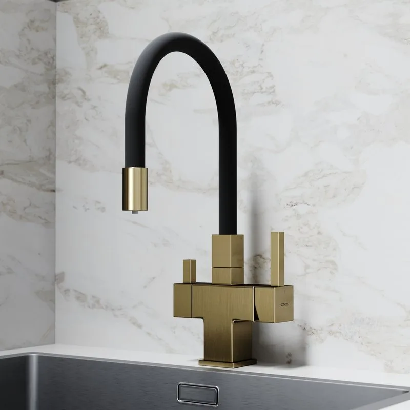 Смеситель для кухни Sancos Arno SC4005BG с гибким изливом, брашированное золото Sancos — официальный сайт
