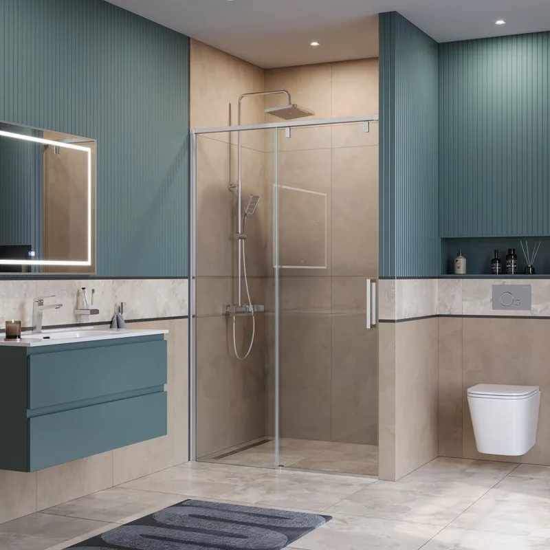 Душевая дверь в нишу BelBagno Soft Close-1 BF-1-130-C-Cr профиль хром Sancos — официальный сайт