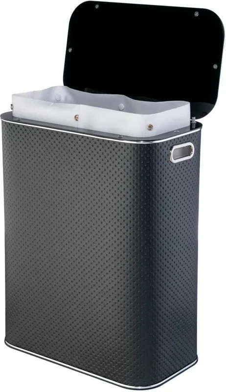 Корзина для белья Geralis PBH-Bb черная, хром, стандартная Sancos — официальный сайт
