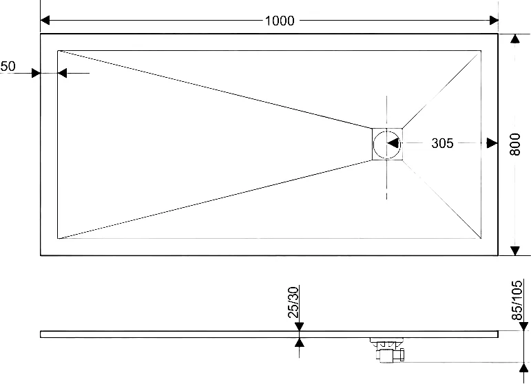 Поддон для душа RGW Stone Tray ST-0108Co 80х100, бетон Sancos — официальный сайт