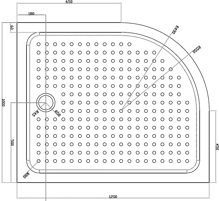 Поддон для душа Cezares Tray TRAY-A-RH-120/100-550-15-W-R R120х100 R, с сифоном Sancos — официальный сайт