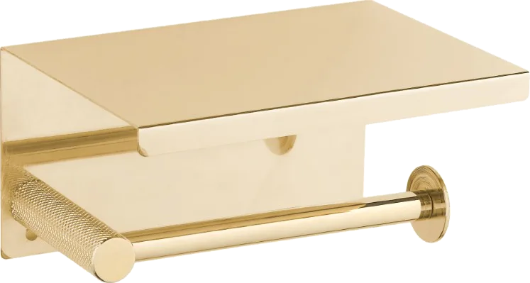 Держатель туалетной бумаги Boheme Uno 10971-G gold с полкой для телефона Sancos — официальный сайт