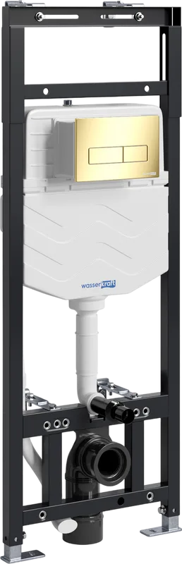 Система инсталляции для унитазов Wasserkraft Alme 15TLT.010.ME.PG03, с кнопкой смыва золото Sancos — официальный сайт
