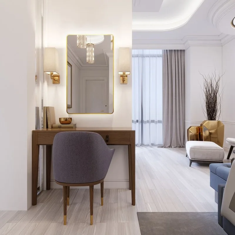 Зеркало Art&Max Siena S 60х100 золото, с LED-подсветкой, 6000К Sancos — официальный сайт