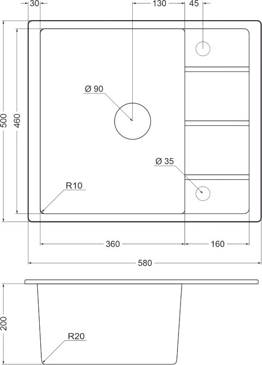 Мойка кухонная Emar Quartz EMQ-1580.Q, агат Sancos — официальный сайт