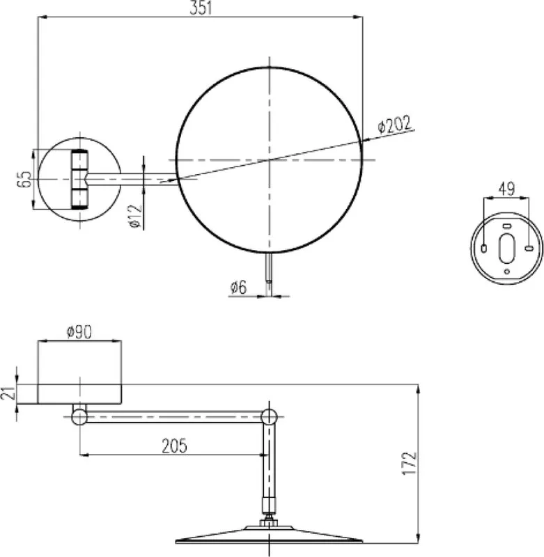 Косметическое зеркало Villeroy & Boch Elements Tender без подсветки, телескопическое, поворотное, хр Sancos — официальный сайт
