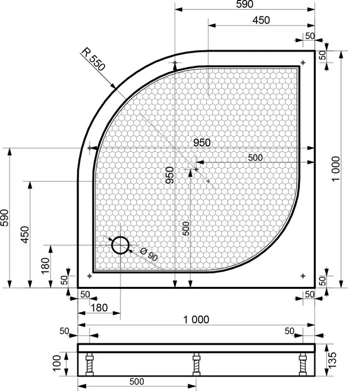 Поддон для душа Эстет Омега 100x100 Sancos — официальный сайт