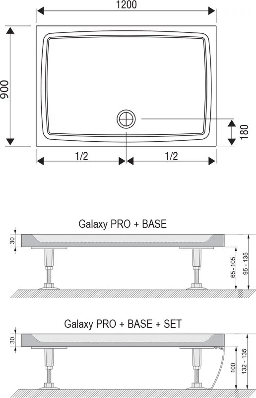 Поддон для душа Ravak Galaxy Pro Flat Gigant Pro 120х90 Sancos — официальный сайт