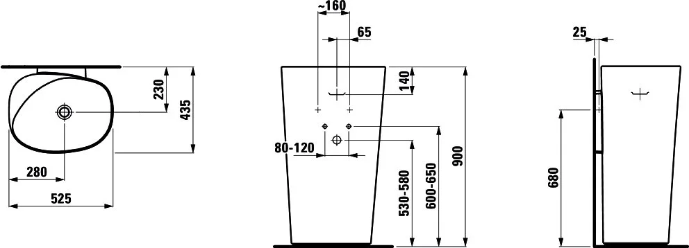 Раковина Laufen Palomba 8.1180.4.000.109.1 напольная Sancos — официальный сайт