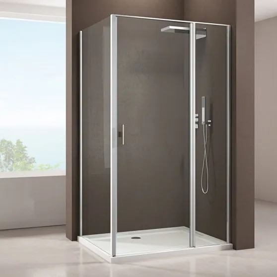 Душевой уголок Allen Brau Priority 100x90, профиль хром, стекло прозрачное Sancos — официальный сайт