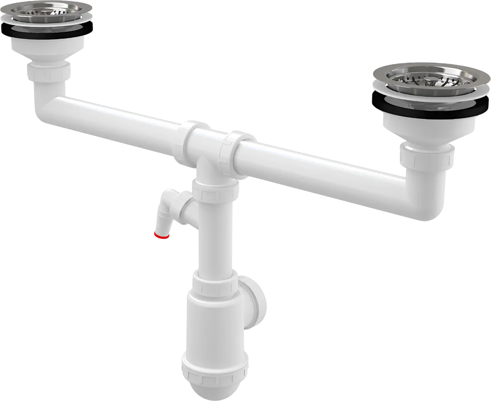 Сифон для мойки AlcaPlast A453P, двойной Sancos — официальный сайт
