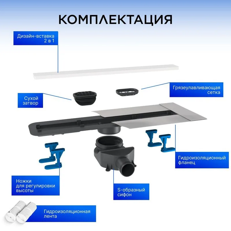 Душевой трап (лоток) BETTOSERB Frameless Line 750 белый матовый Sancos — официальный сайт