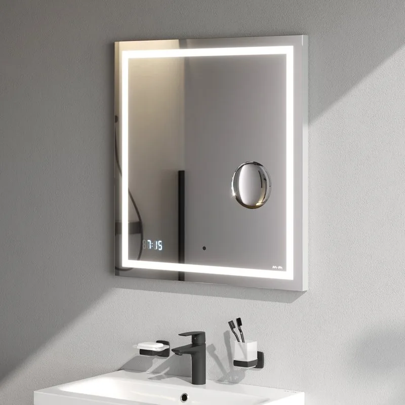 Зеркало AM.PM Gem 65 с LED-подсветкой, часами и косметическим зеркалом Sancos — официальный сайт
