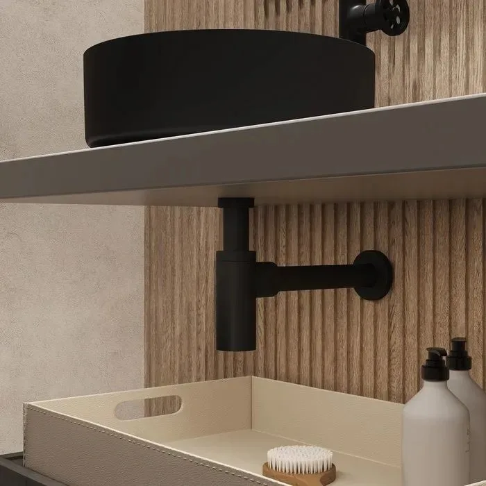 Сифон для раковины IDDIS Optima Home OPTBL00i84, черный матовый Sancos — официальный сайт