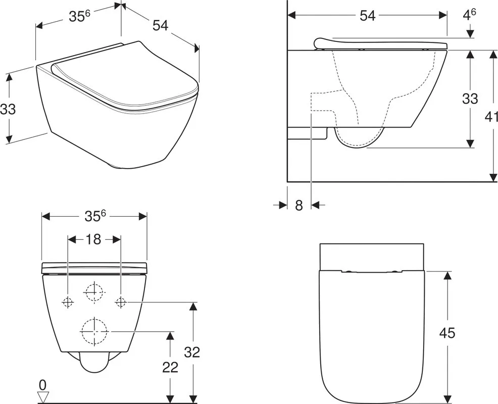 Унитаз подвесной Geberit Smyle Square 500.683.01.1 Sancos — официальный сайт