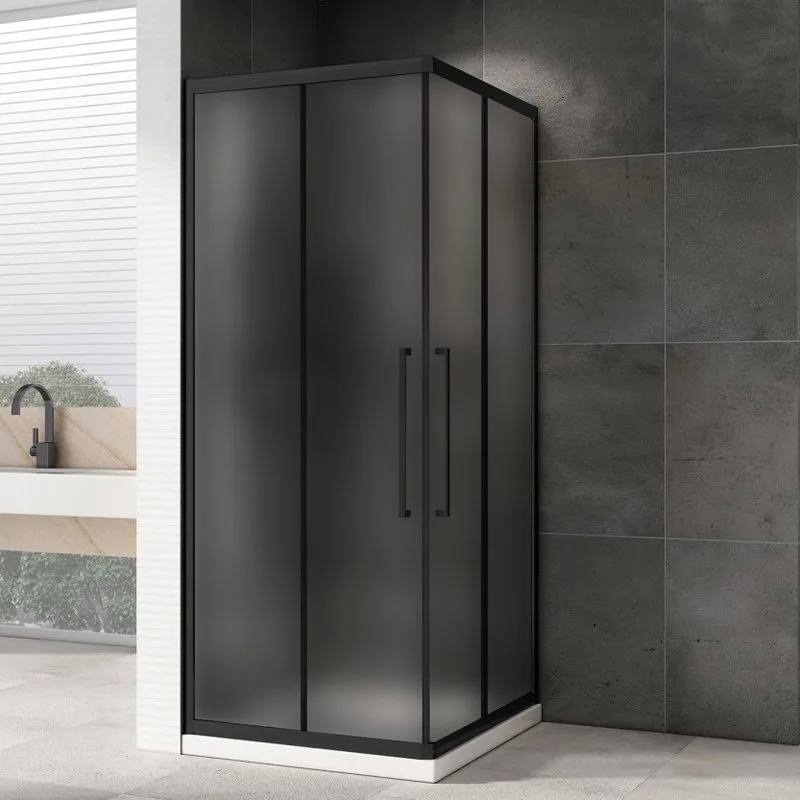 Душевой уголок Abber Schwarzer Diamant AG02090BMH 90x90, профиль черный матовый, стекло матовое Sancos — официальный сайт