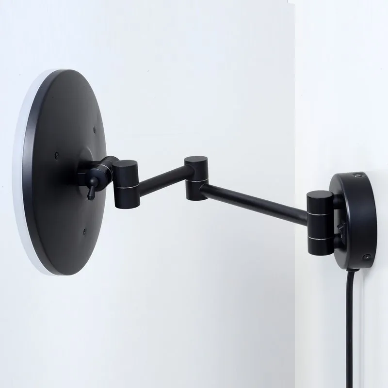 Косметическое зеркало Wasserkraft K-1004Black с подсветкой, двухстороннее, телескопическое, поворотн Sancos — официальный сайт