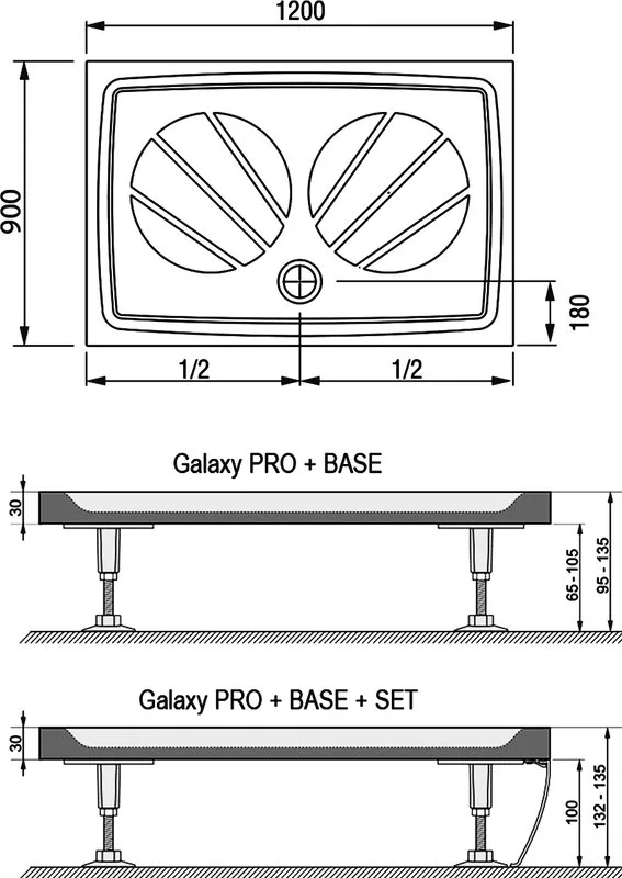 Поддон для душа Ravak Galaxy Pro Gigant Pro 120x90 Sancos — официальный сайт
