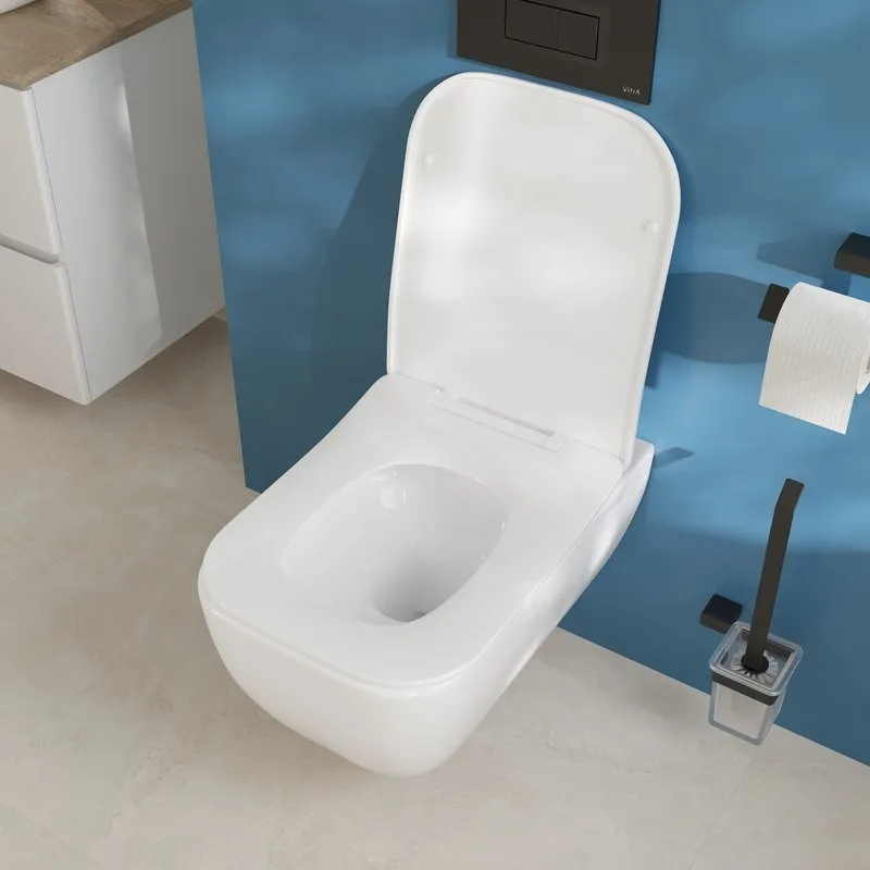 Унитаз подвесной VitrA Shift 7742B003-0075 339 с микролифтом, безободковый, глянцевый белый Sancos — официальный сайт