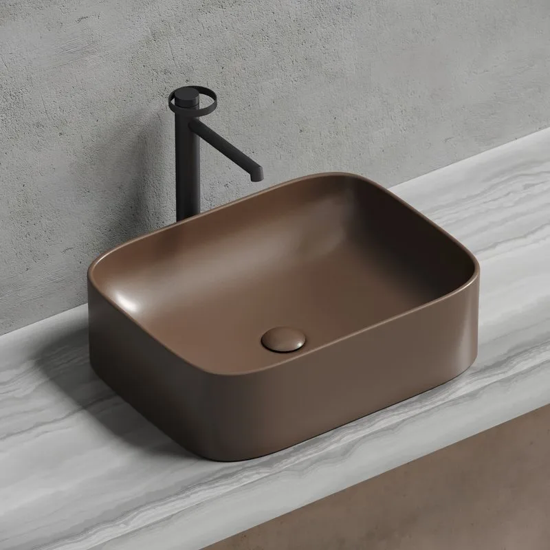 Накладная раковина Ceramicanova Element CN6052MDB темно-коричневая матовая Sancos — официальный сайт