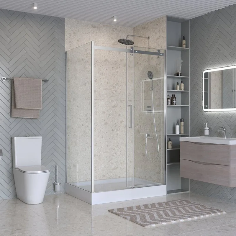 Душевой уголок BelBagno Marino 2 AH-1-110/100-C-Cr 110x100, профиль хром, стекло прозрачное Sancos — официальный сайт