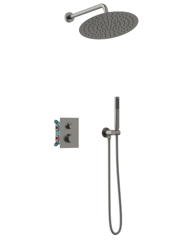 Душевой комплект ALTROBAGNO Юнион (Unione) 040409 GM С ВНУТРЕННЕЙ ЧАСТЬЮ, оружейная сталь Sancos — официальный сайт