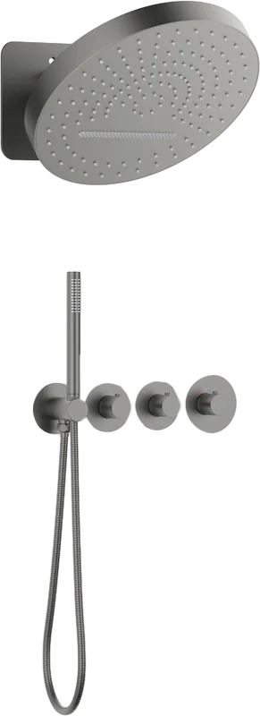 Душевой комплект Timo Saona SX-2329/18SM, С ВНУТРЕННЕЙ ЧАСТЬЮ, с термостатом, черное золото Sancos — официальный сайт