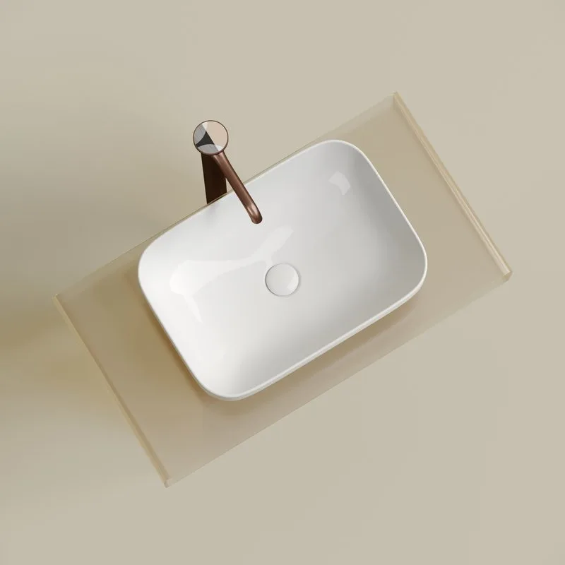 Накладная раковина Ceramicanova Element CN6055 белая глянцевая Sancos — официальный сайт