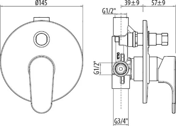 Встраиваемый смеситель Gattoni H2OMIX 1000 1034/10C0 С ВНУТРЕННЕЙ ЧАСТЬЮ, хром Sancos — официальный сайт