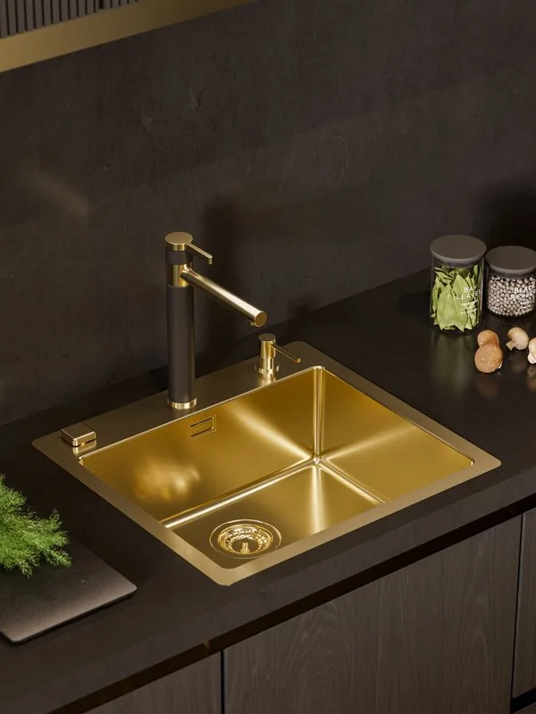 Смеситель для кухни Alveus Zina 1136509 золото Sancos — официальный сайт