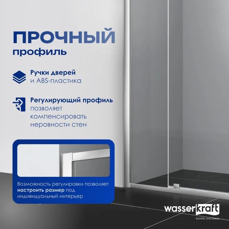 Душевая дверь в нишу Wasserkraft Aula 11P05 120 см Sancos — официальный сайт