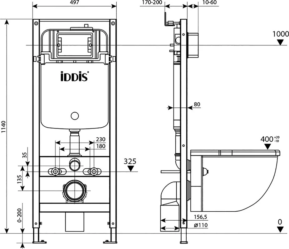Система инсталляции для унитазов IDDIS Profix PRO0000i32 Sancos — официальный сайт