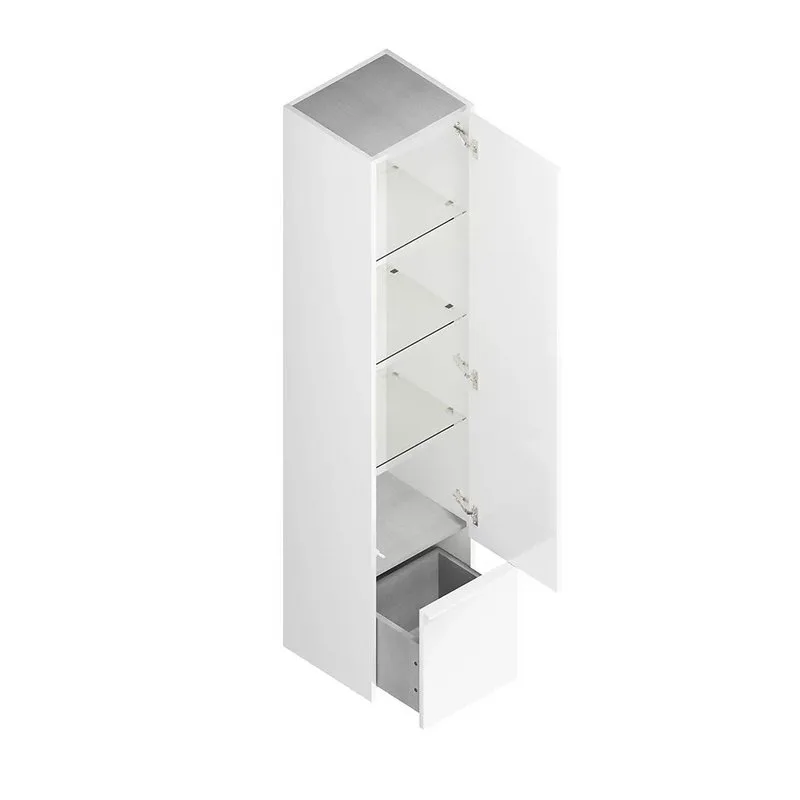 Шкаф-пенал для ванной KERAMA MARAZZI Modula 35 R с дверцей и ящиком, белый глянцевый Sancos — официальный сайт