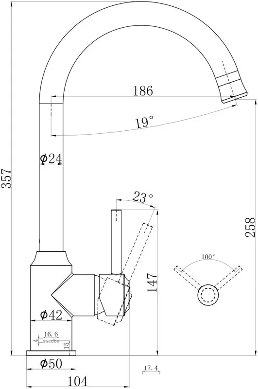 Смеситель для кухни Swedbe Selene 7440 Sancos — официальный сайт