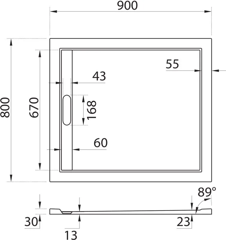 Поддон для душа Cezares TRAY-AS-AH-90/80-30-W 90x80, белый Sancos — официальный сайт