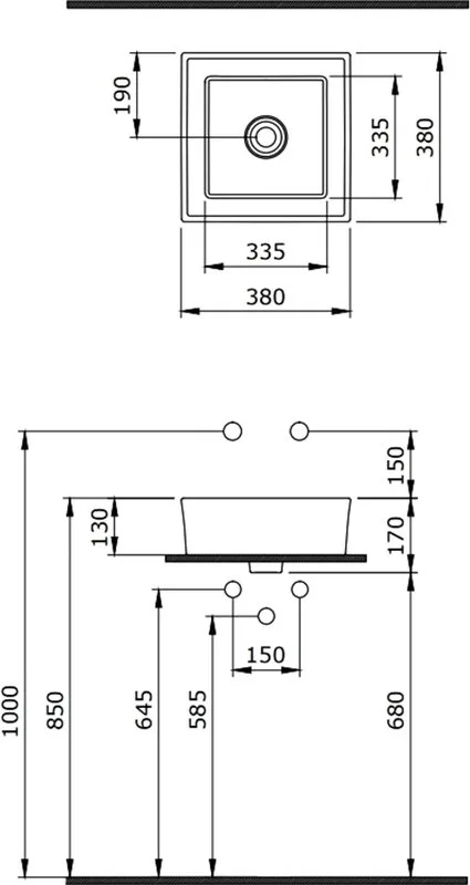 Накладная раковина Berges Mascon 38x38, глянцевая белая Sancos — официальный сайт