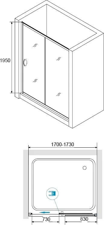 Душевой уголок RGW Passage PA-016+70 см (170-173)x70x195 профиль хром, стекло прозрачное Sancos — официальный сайт