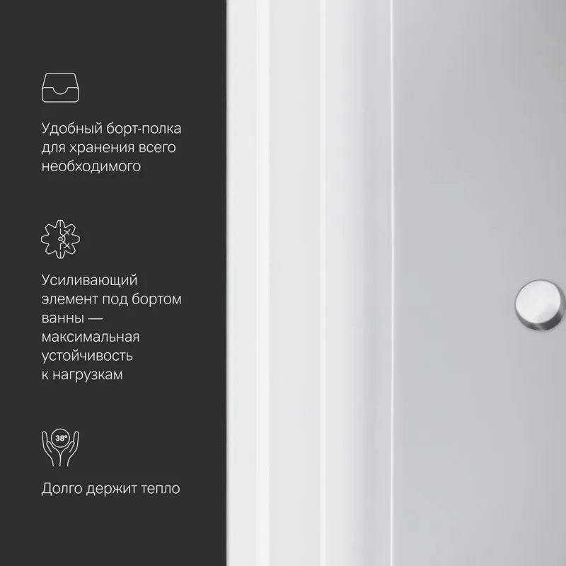 Акриловая ванна AM.PM Inspire V2.0 W52A-170-075W-A без опоры 170x75 см, пристенная, белая Sancos — официальный сайт