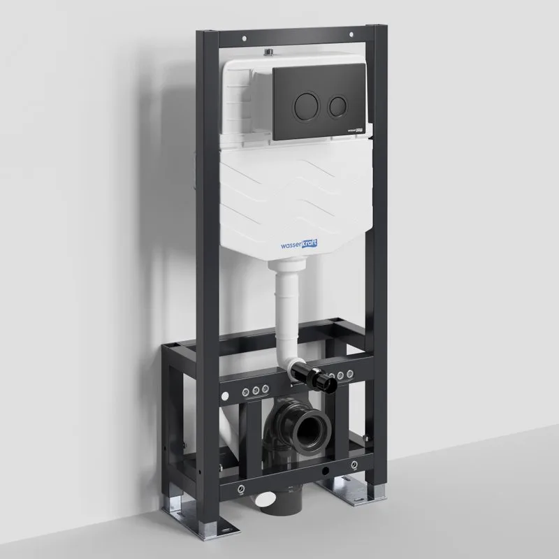Система инсталляции для унитазов Wasserkraft Dill 61TLT.010.ME.MB01, с кнопкой смыва матовой черной Sancos — официальный сайт